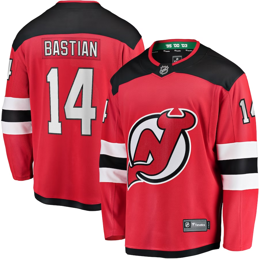 Men's New Jersey Devils Nate Bastian #14 Red Jersey